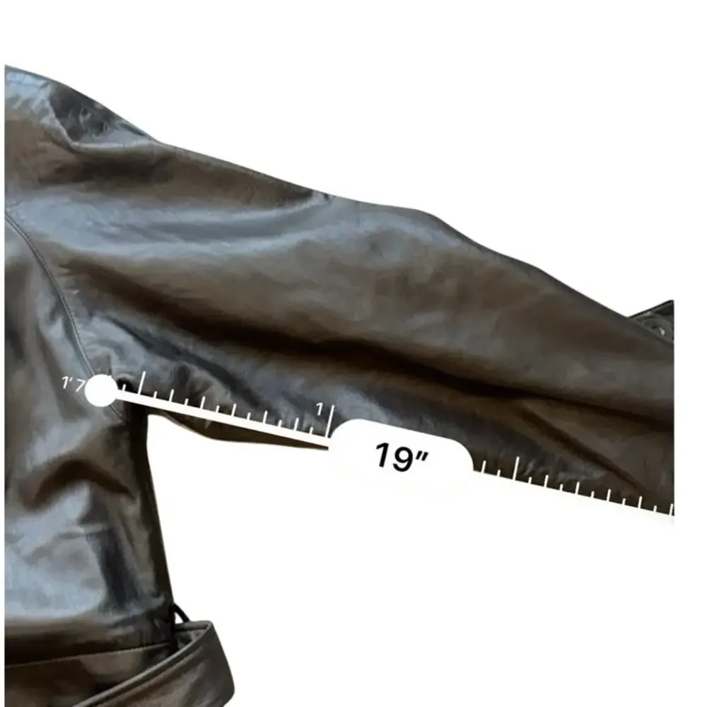 Vericci Man Brown Leather Trench Coat Full Length Duster Jacket Mens Size Large